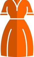 Dames jurk glyph oranje cirkel icoon vector