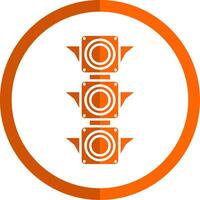 verkeer licht glyph oranje cirkel icoon vector