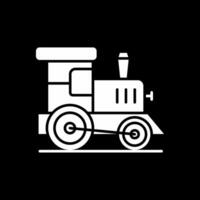 speelgoed trein glyph omgekeerd pictogram vector