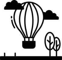 parachute glyph en lijn vector illustratie