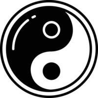 ying yang glyph en lijn vector illustratie