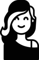 vrouw avatar glyph en lijn vector illustratie