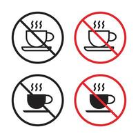 Nee koffie kop teken vector