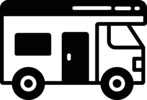 caravan glyph en lijn vector illustratie