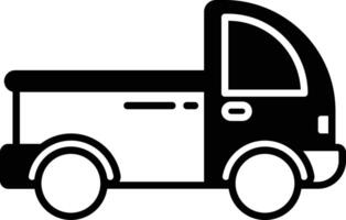 speelgoed- vrachtauto glyph en lijn vector illustratie