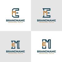 elegant brieven em en me monogram logo, geschikt voor bedrijf met em of me initialen vector