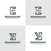 elegant brieven ex en xe monogram logo, geschikt voor bedrijf met ex of xe initialen vector