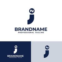 brieven jn of nj monogram logo, geschikt voor bedrijf met jn of nj initialen vector