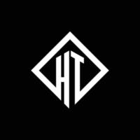 ht logo monogram met vierkante draaistijl ontwerpsjabloon vector