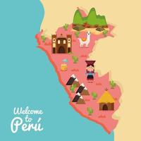 welkom bij peru belettering vector