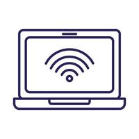 laptop met wifi signaal vector