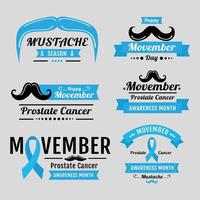 zes movember campagne emblemen vector