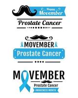 drie movember campagne emblemen vector