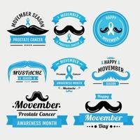 acht movember campagne emblemen vector