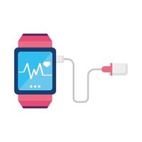 smartwatch-stekker met hartslag vector