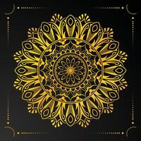 luxe mandala achtergrond met gouden patroon vector