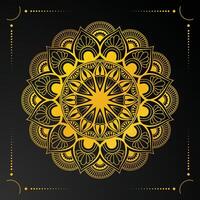 luxe decoratieve mandala-ontwerpachtergrond met gouden kleur vector