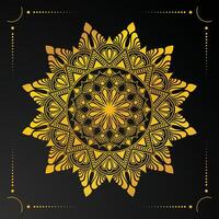 luxe decoratieve mandala-ontwerpachtergrond met gouden kleur vector