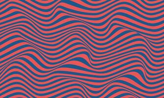 abstract strepen rood blauw optisch kunst Golf lijn achtergrond. vector illustratie