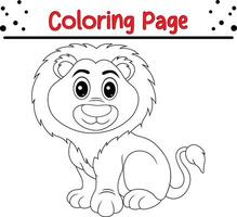 schattig baby leeuw kleur bladzijde voor kinderen vector