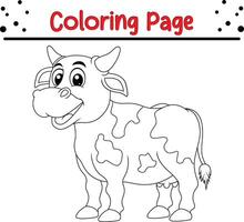gelukkig koe kleur bladzijde voor kinderen vector
