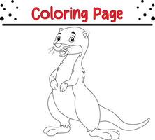 schattig Otter poseren kleur bladzijde vector