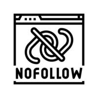 nofollow seo lijn icoon vector illustratie