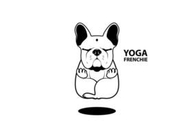 schattig yoga Frans bulldog vector