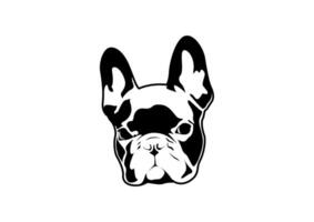 knap zwart Frans bulldog logo vector