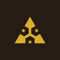 driehoek speer huis gebouw logo vector