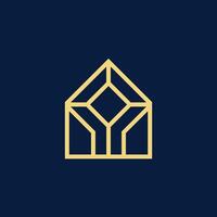 elegant essentieel diamant huis boom logo vector