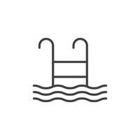 ladder in zwemmen zwembad icoon vector
