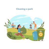 park behoud concept. vector illustratie