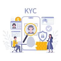 kyc concept. vlak vector illustratie.