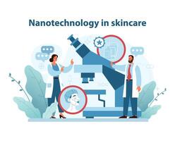 nanotechnologie in huidsverzorging illustratie. futuristische precisie voor verbeterd schoonheid behandelingen. vector