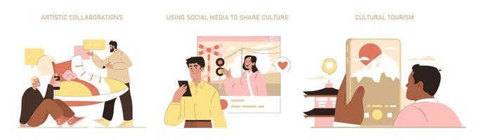 cultureel verloving set. vector illustratie.