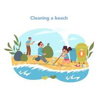 kust- schoonmaken concept. vector illustratie