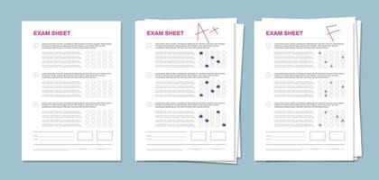 realistische set examenbladen vector