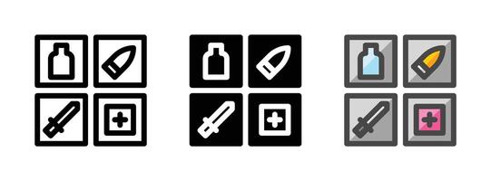 multipurpose voorraad vector icoon in schets, glyph, gevulde schets stijl