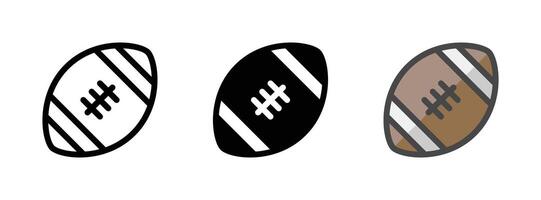 multipurpose Amerikaans Amerikaans voetbal vector icoon in schets, glyph, gevulde schets stijl