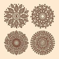 vier mandala's decoratie vector