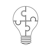 licht lamp icoon van een puzzel stuk vector