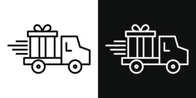 vrachtauto draag- geschenk doos icoon vector