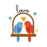 modieus vogel romance vector