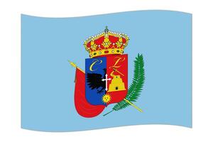 golvend vlag van afdeling van cajamarca, administratief divisie van Peru. vector illustratie.