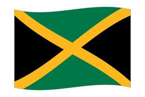 golvend vlag van de land Jamaica. vector illustratie.