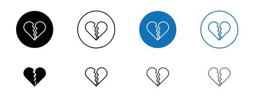 gebroken hart pictogram vector