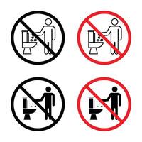 Doen niet afval in toilet teken vector