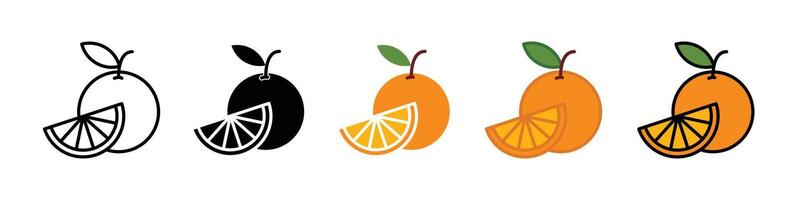 oranje fruit icoon vector