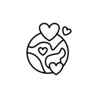 aarde liefde hart icoon vector